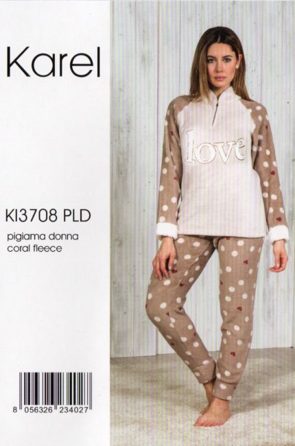 Pigiama donna Karel coral fleece 3708
