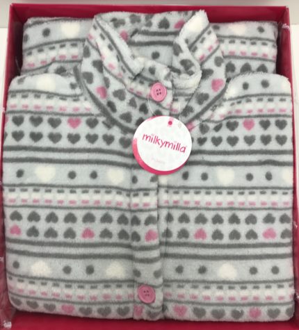 Vestaglia donna Milkymilla coral flecee grigia