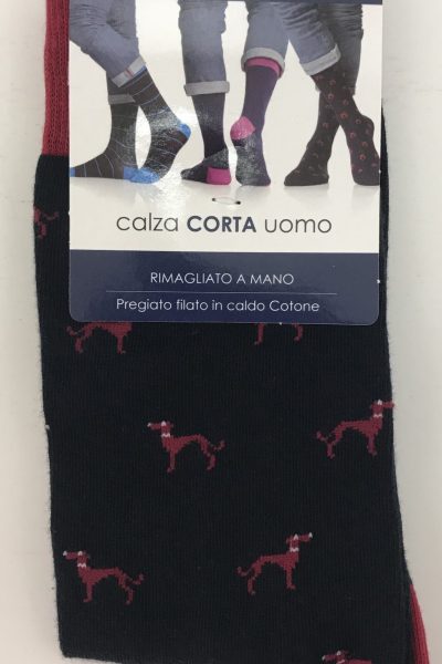 Calza corta uomo Pompea fantasia cani