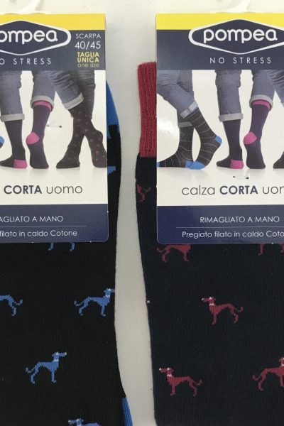 Calza corta uomo Pompea fantasia cani